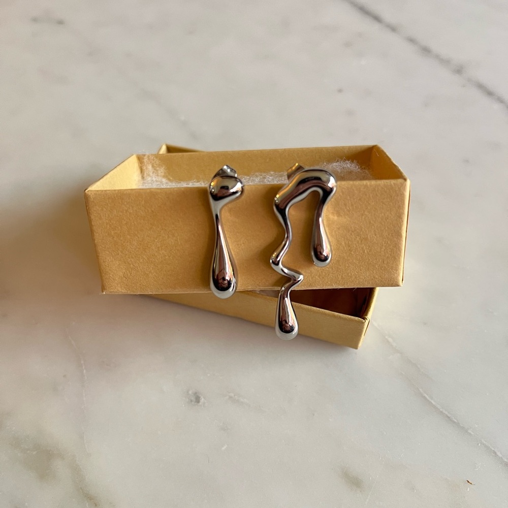 8 Other Reasons Abstract Silver Colored Earrings